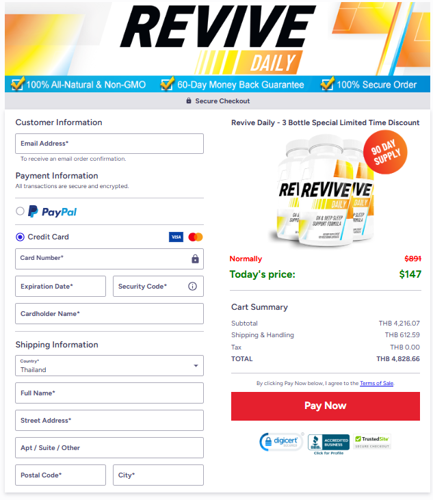revive daily secure payment